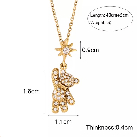 New Teddy Bear 18K Gold Necklace, nice Necklace, cute Necklace - Picture 6 of 6